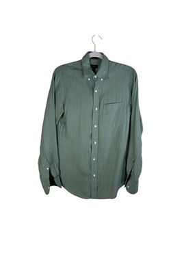 Men's Button-Down Baird Mcnutt Linen Shirt in Olive Green